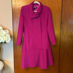 Fuchsia Pink Cashmere Blend Coat